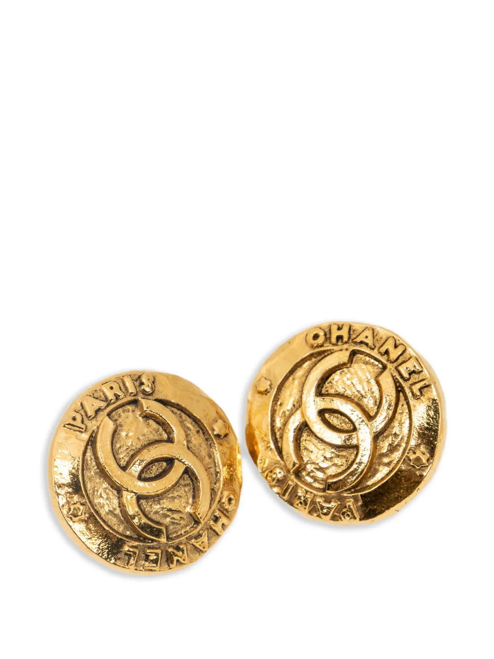 CHANEL Pre-Owned Interlocking CC earrings - Oro