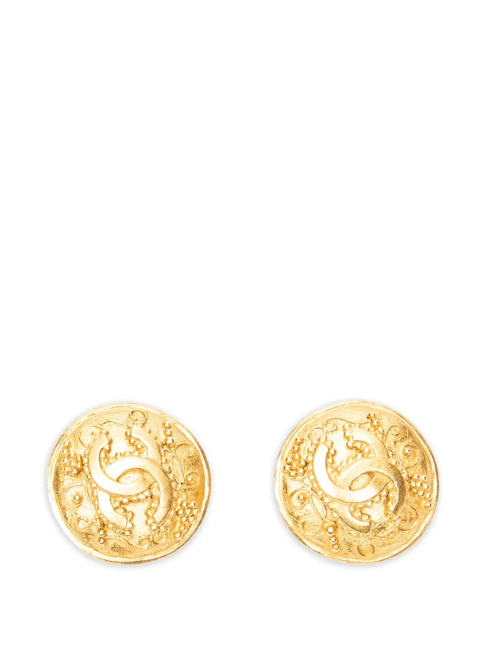 CHANEL Pre-Owned Interlocking CC clip-on earrings - Oro