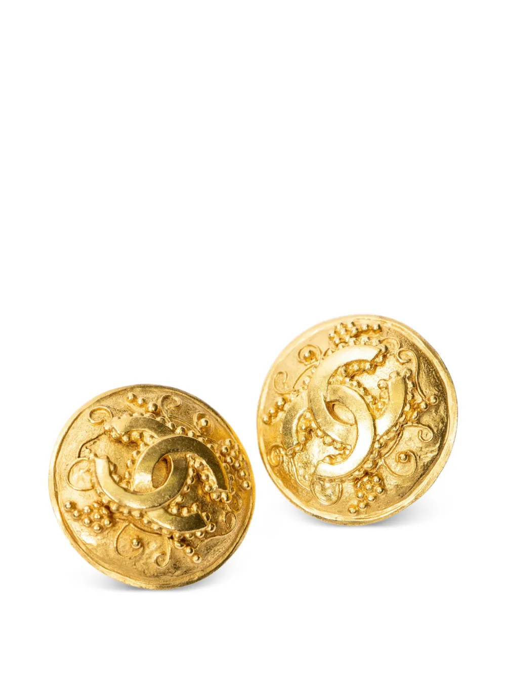 CHANEL Pre-Owned Interlocking CC clip-on earrings - Oro