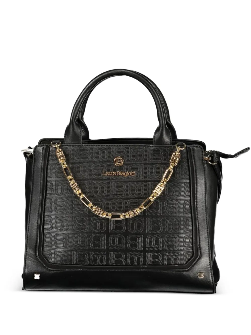 Laura Biagiotti monogram-pattern chain-detail tote bag - Nero