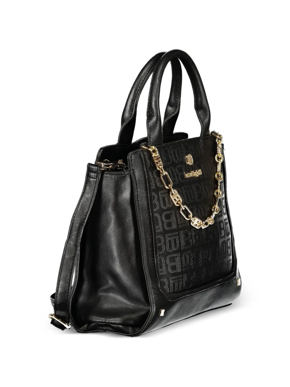 Laura Biagiotti Shopper met monogram-patroon en kettingdetail Zwart
