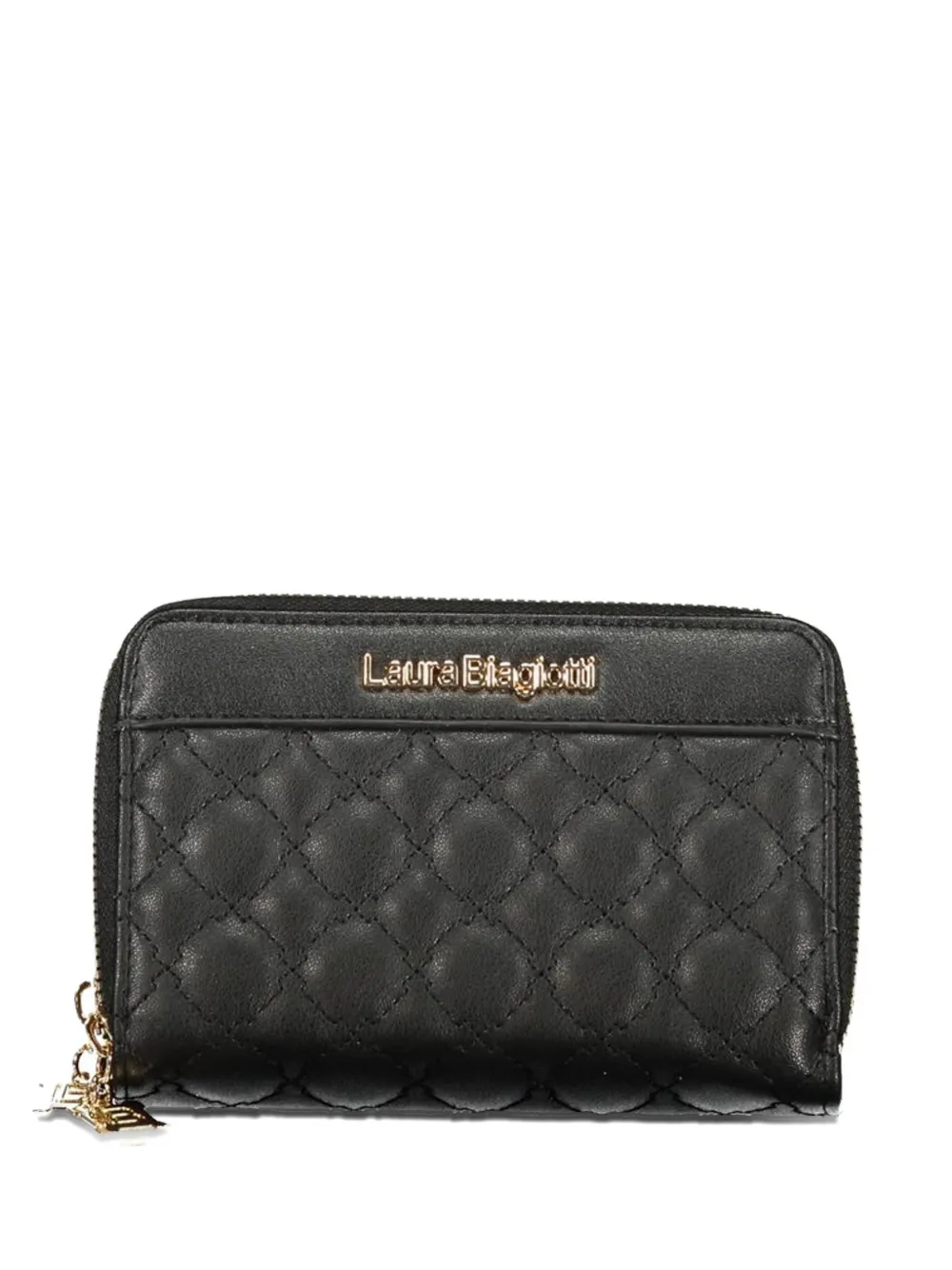 Laura Biagiotti quilted logo-plaque wallet - Nero