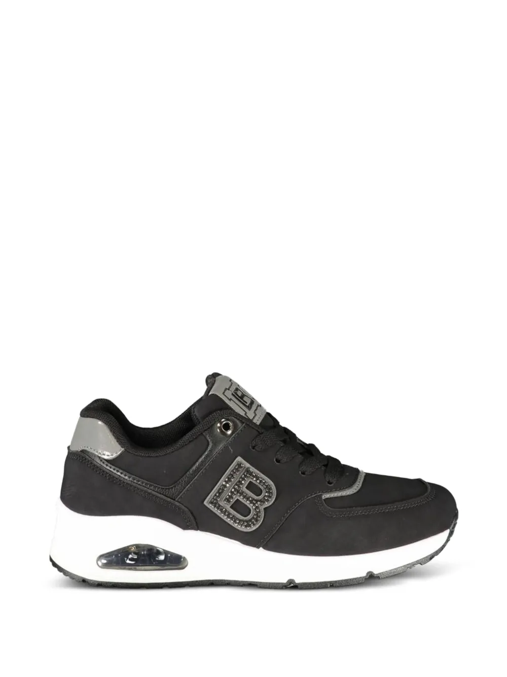 Laura Biagiotti logo-patch crystal-embellished sneakers - Nero