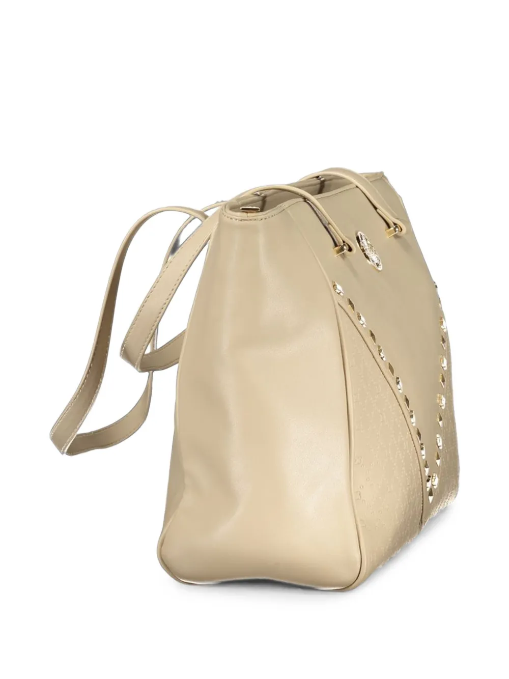 Laura Biagiotti stud-embellished monogram-pattern tote bag Beige