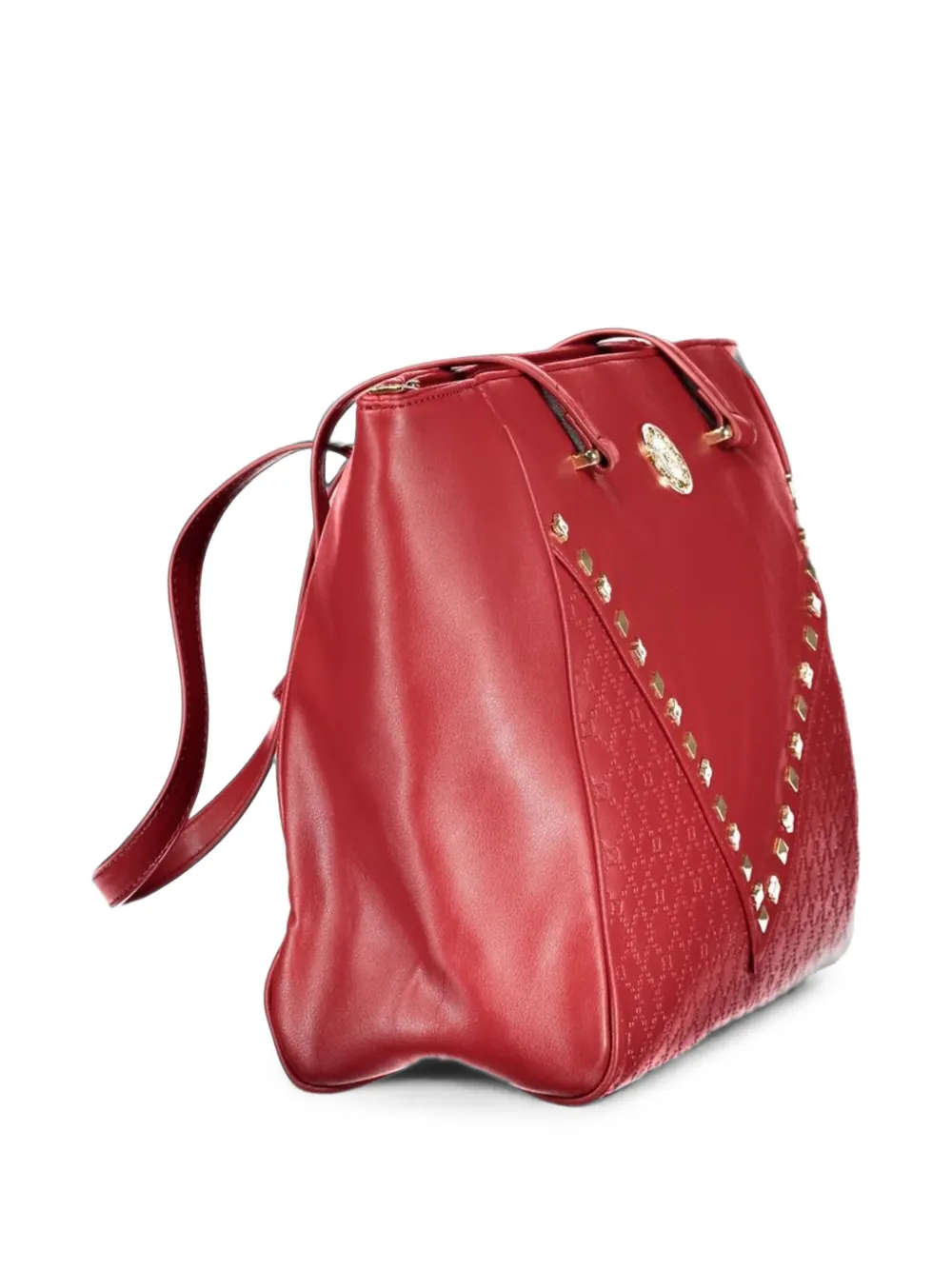 Laura Biagiotti Schoudertas met logo-monogram en studs Rood