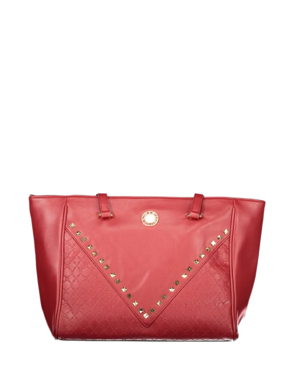 Laura Biagiotti Schoudertas met logo-monogram en studs Rood