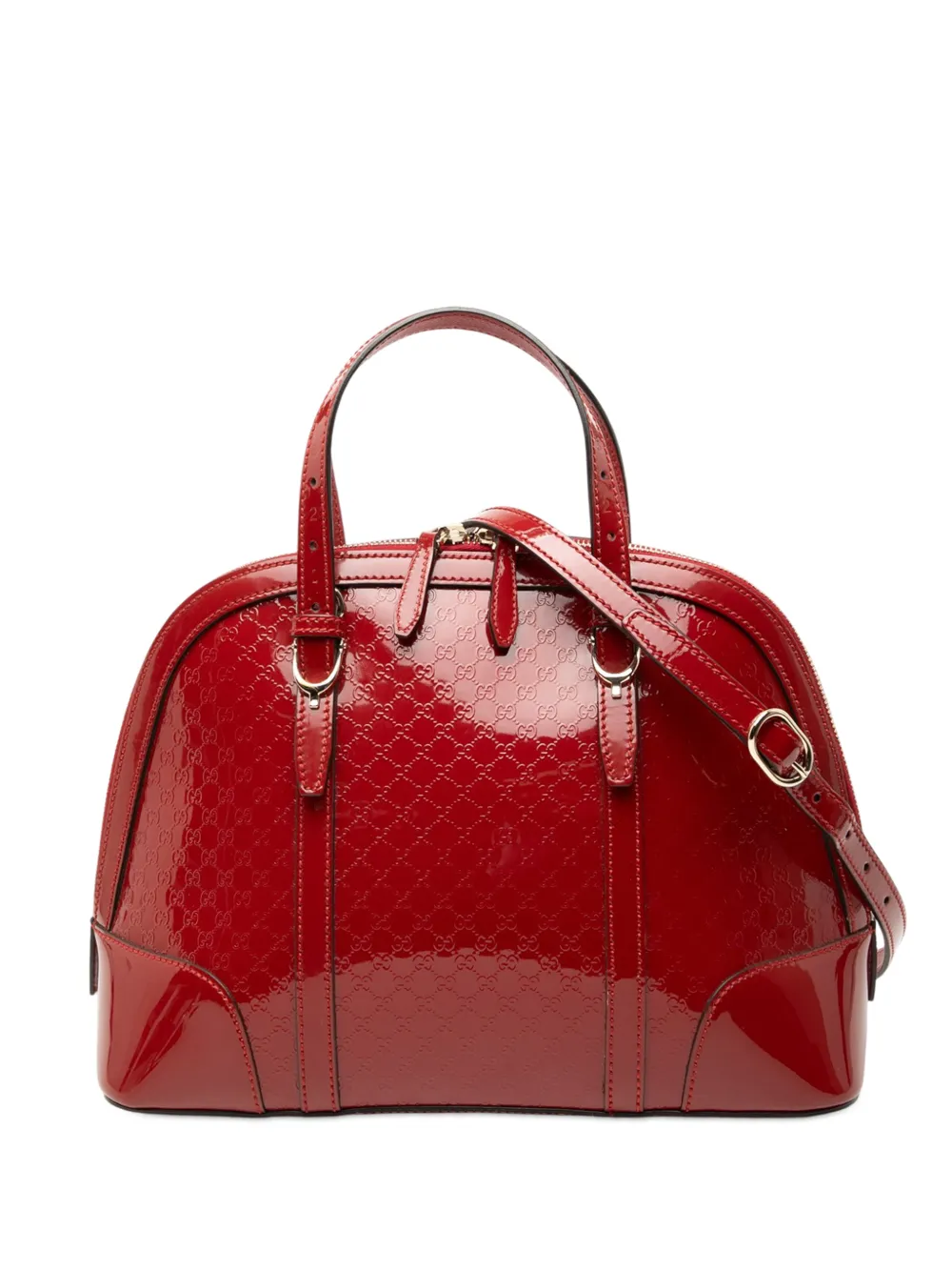 Gucci Pre-Owned 2000-2015 Small Microguccissima Patent Nice Dome satchel - Rosso