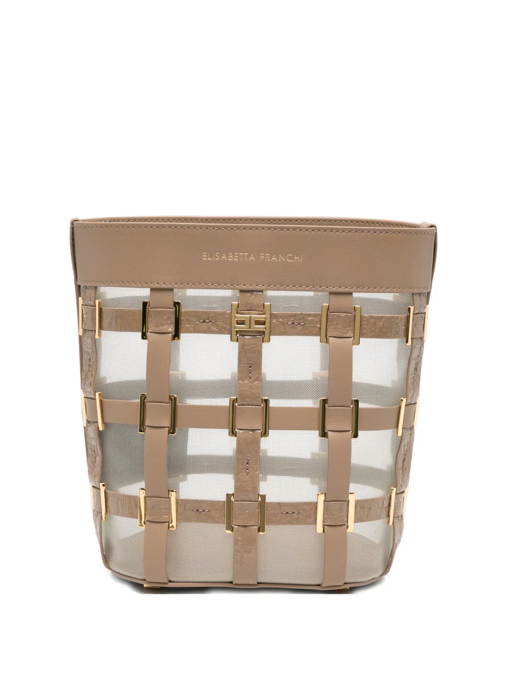 Elisabetta Franchi logo-detail bucket bag - Toni neutri