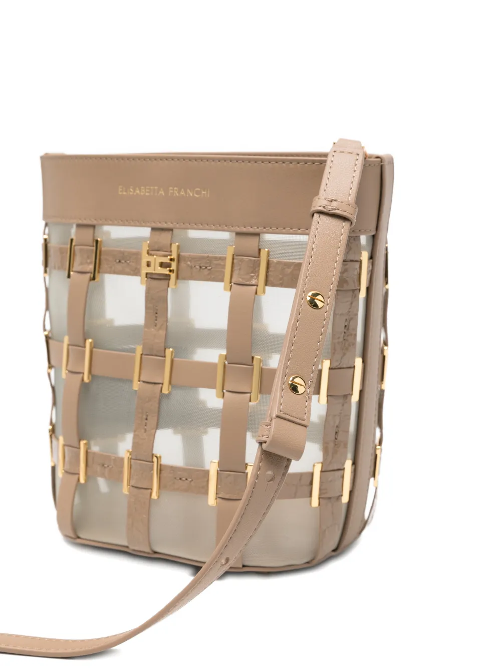 Elisabetta Franchi Bucket-tas met logo Beige