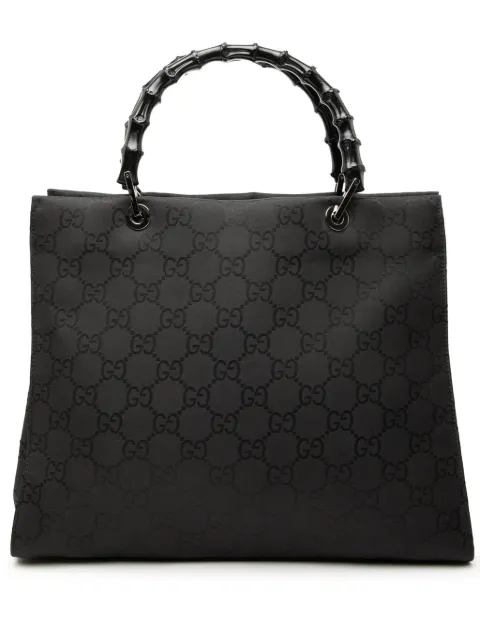 Gucci Pre-Owned bolso de mano Bamboo de nylon con logo GG 2010-2026