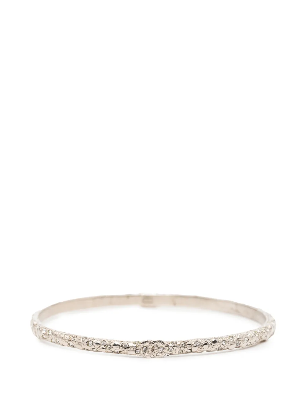 CHANEL Pre-Owned 2014 CC Silver Plated Strass Bangle costume bracelet - Argento