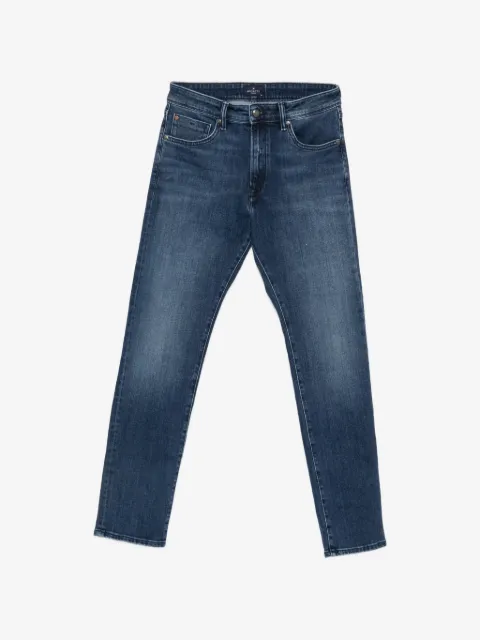 Hackett London belt-loop logo-patch jeans