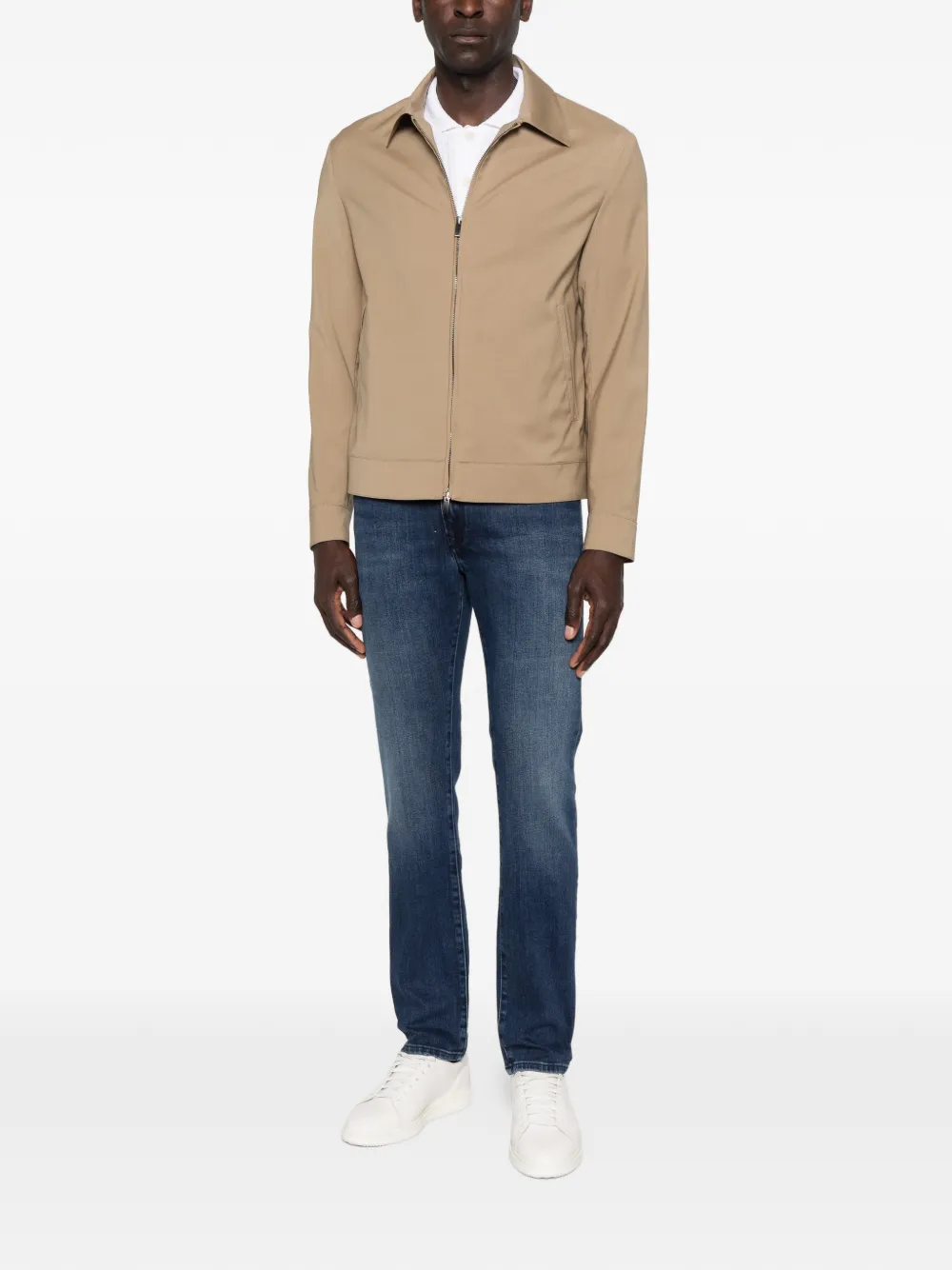 Hackett London Jeans met logopatch en riemlus Blauw