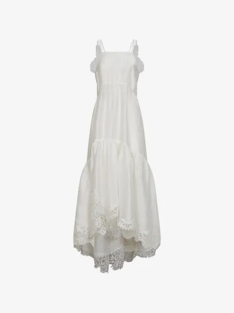 Maurizio lace-embroidered ruffled dress
