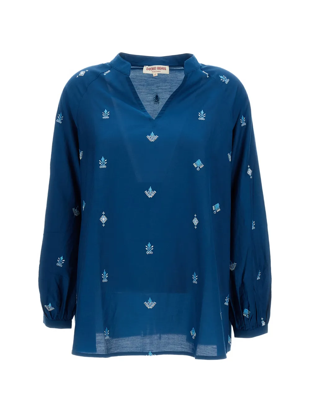 Emporio Sirenuse Ilizia embroidered raglan-sleeve blouse - Blu