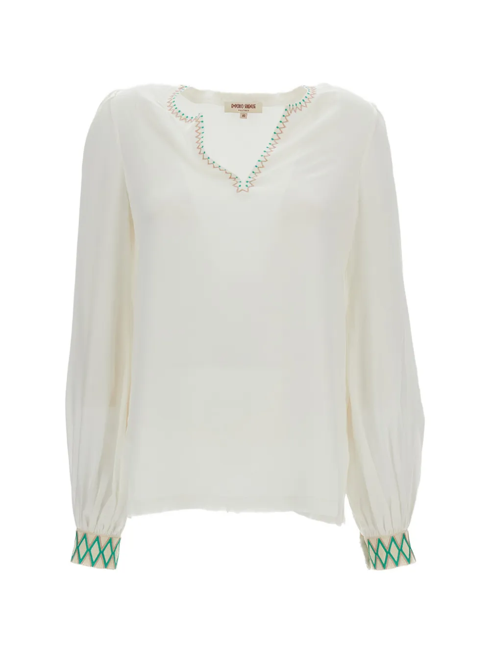 Emporio Sirenuse Vera embroidered silk blouse - Toni neutri