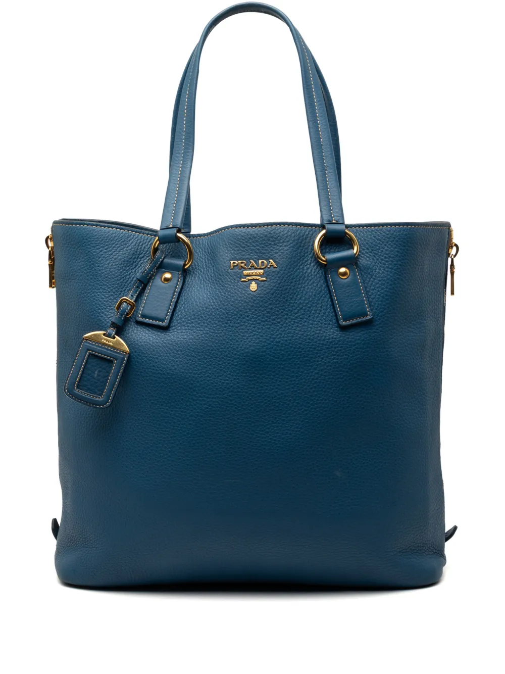 Prada Pre-Owned 2000-2026 Vitello Daino Side Zip Shopper tote bag - Blu