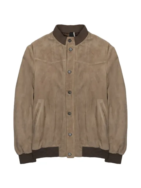 Low Brand suede-finish button-up jacket