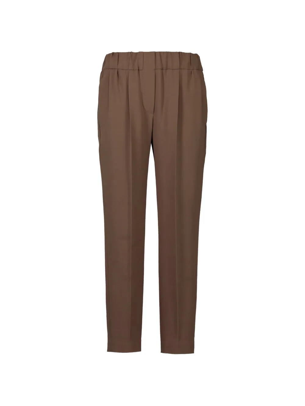 Brunello Cucinelli pleated elasticated-waist trousers - Braun