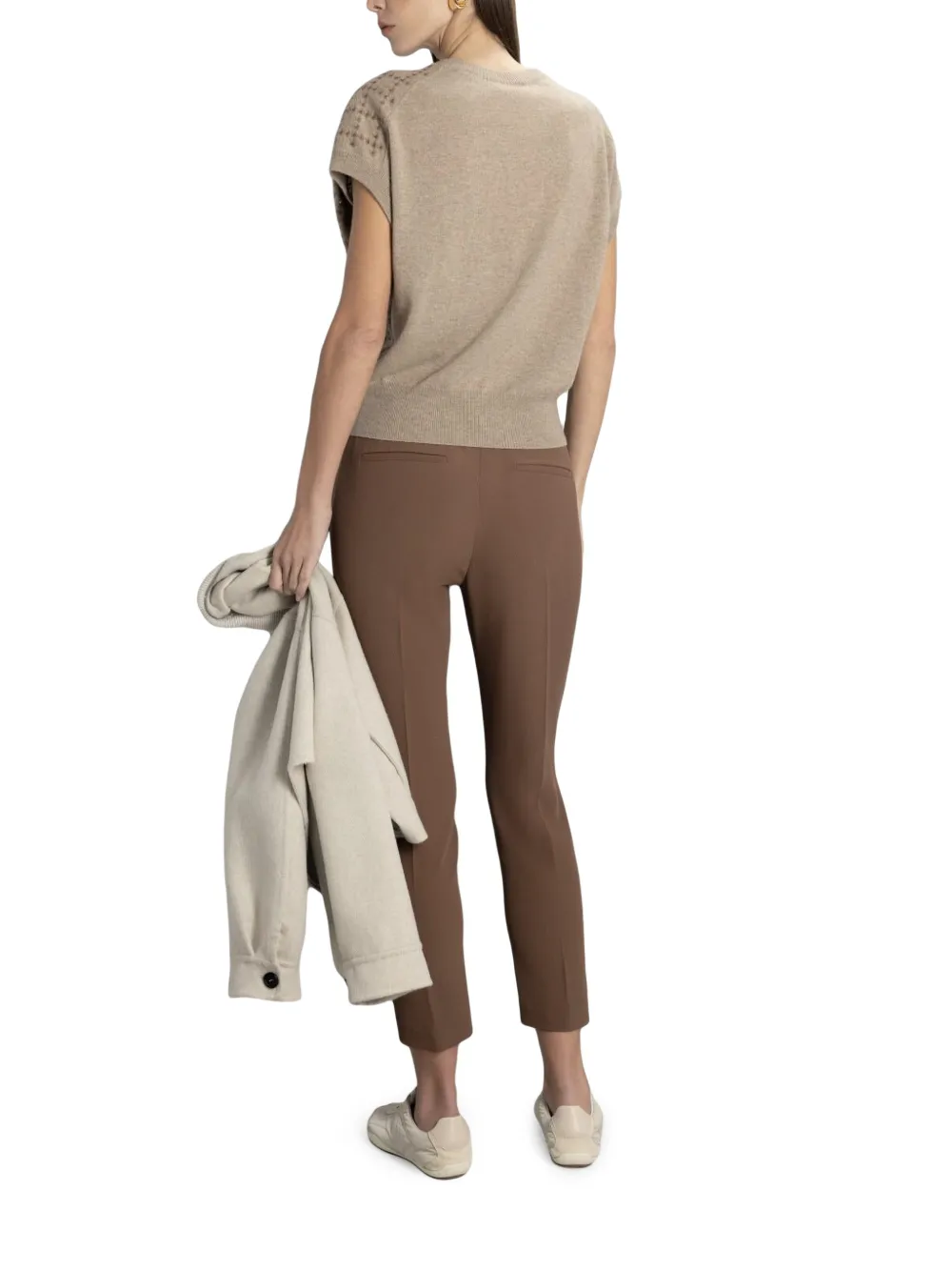 Brunello Cucinelli Broek met elastische taille Bruin