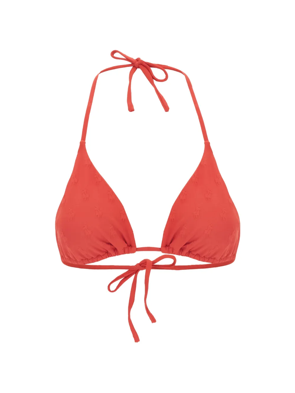 Polo Ralph Lauren logo-jacquard triangle bikini top - Rot