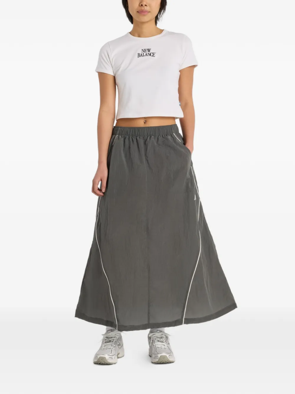 New Balance Sport Legacy ripstop rok met afwerking Grijs