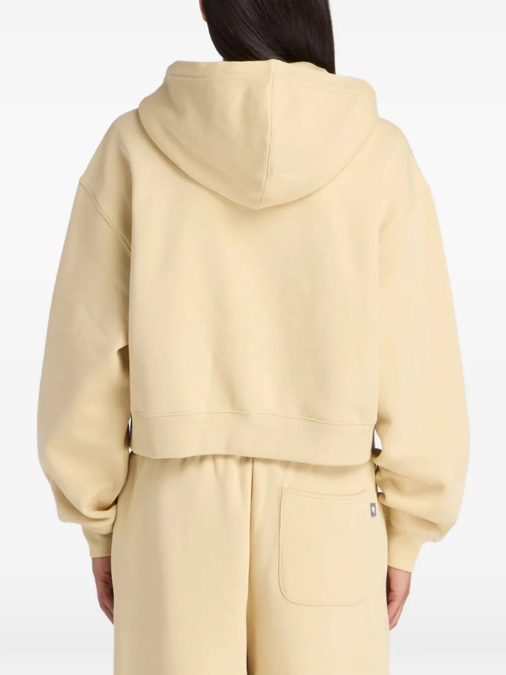 New Balance Trackside fleece hoodie met rits Beige