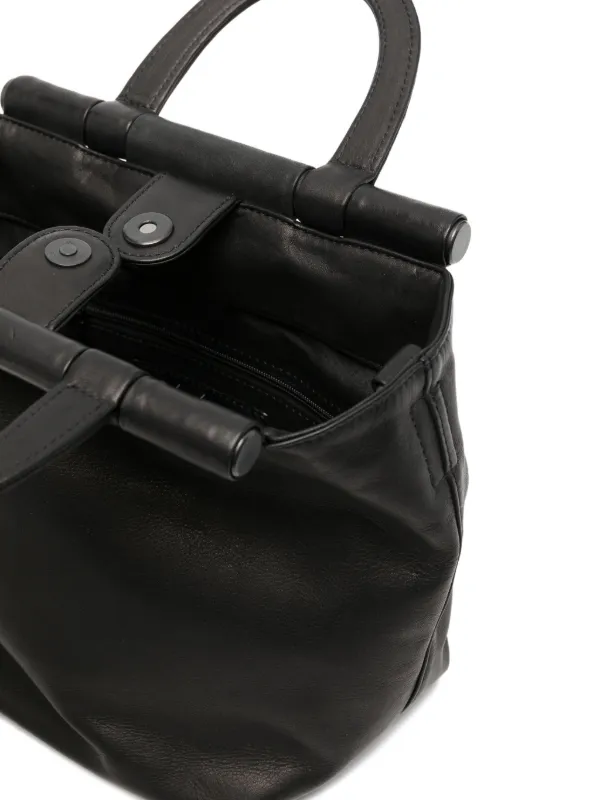 希少✨Y's　Yohji Yamamoto　大容量　ハンドバッグ　オールレザー Yohji Yamamoto レザー トートバッグ | ブラック | FARFETCH JP
