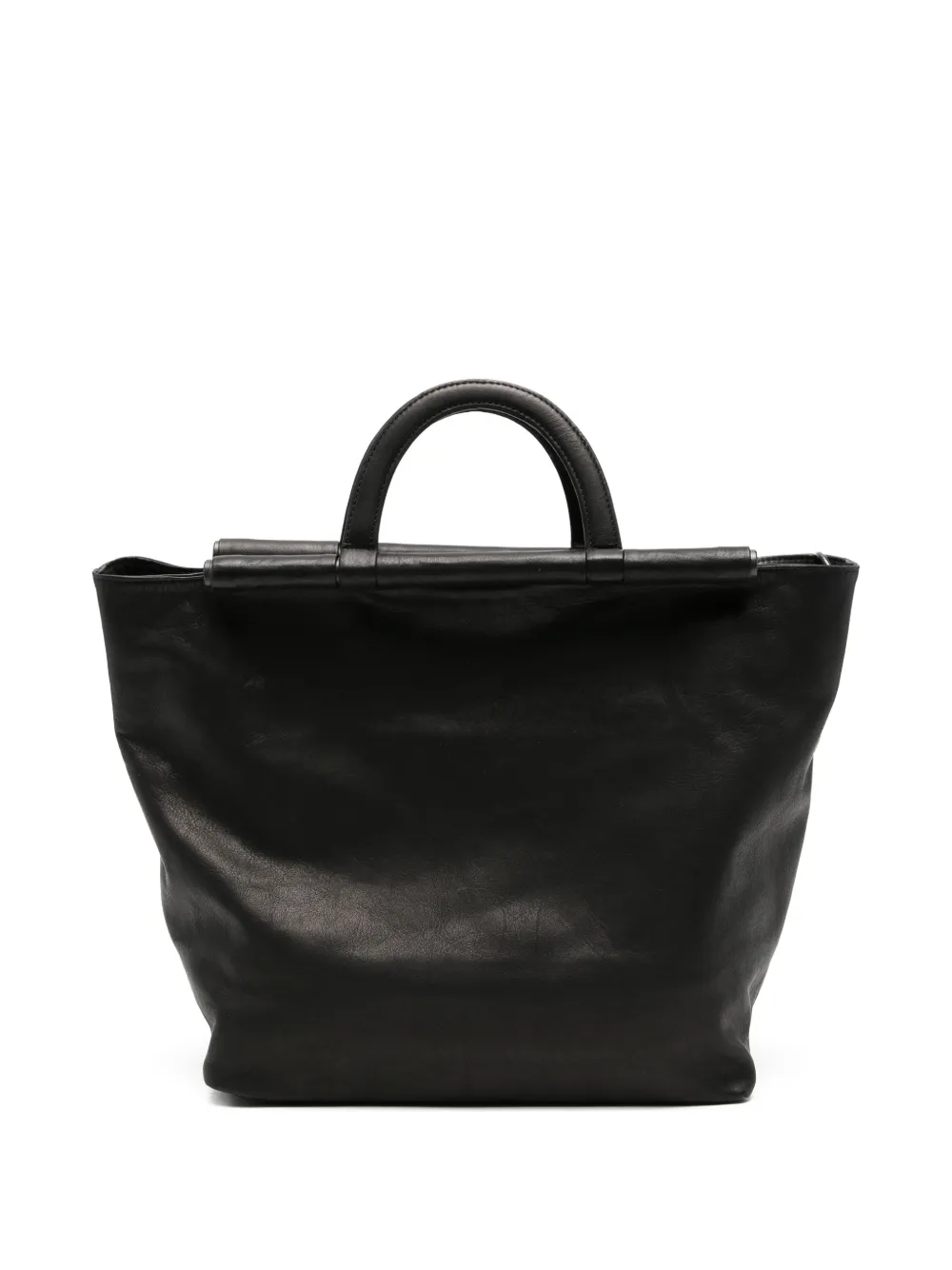 Yohji Yamamoto leather tote bag - Nero