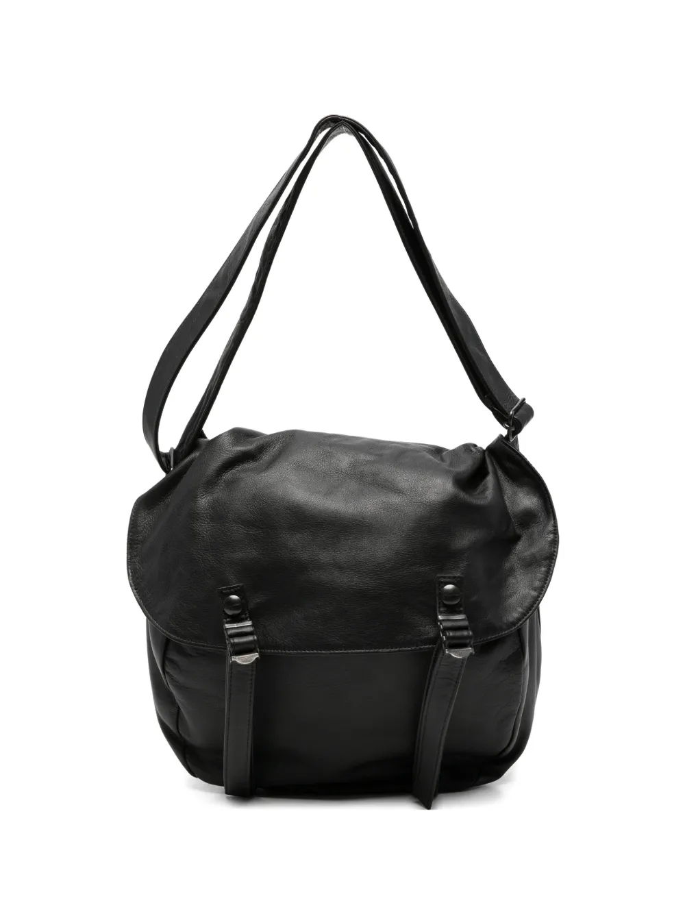 Yohji Yamamoto buckle-fastening leather tote bag - Black