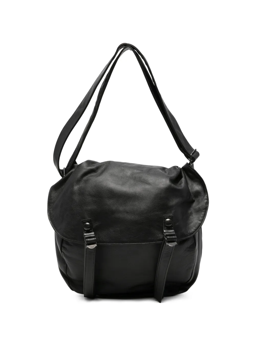 Yohji Yamamoto buckle-fastening leather tote bag - Nero