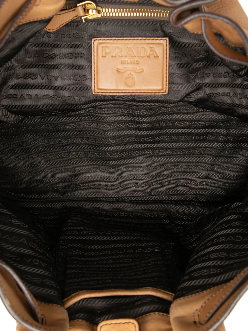 Prada Pre-owned 2010-2026 Vitello Daino Shoulder Bag in Brown, view 5