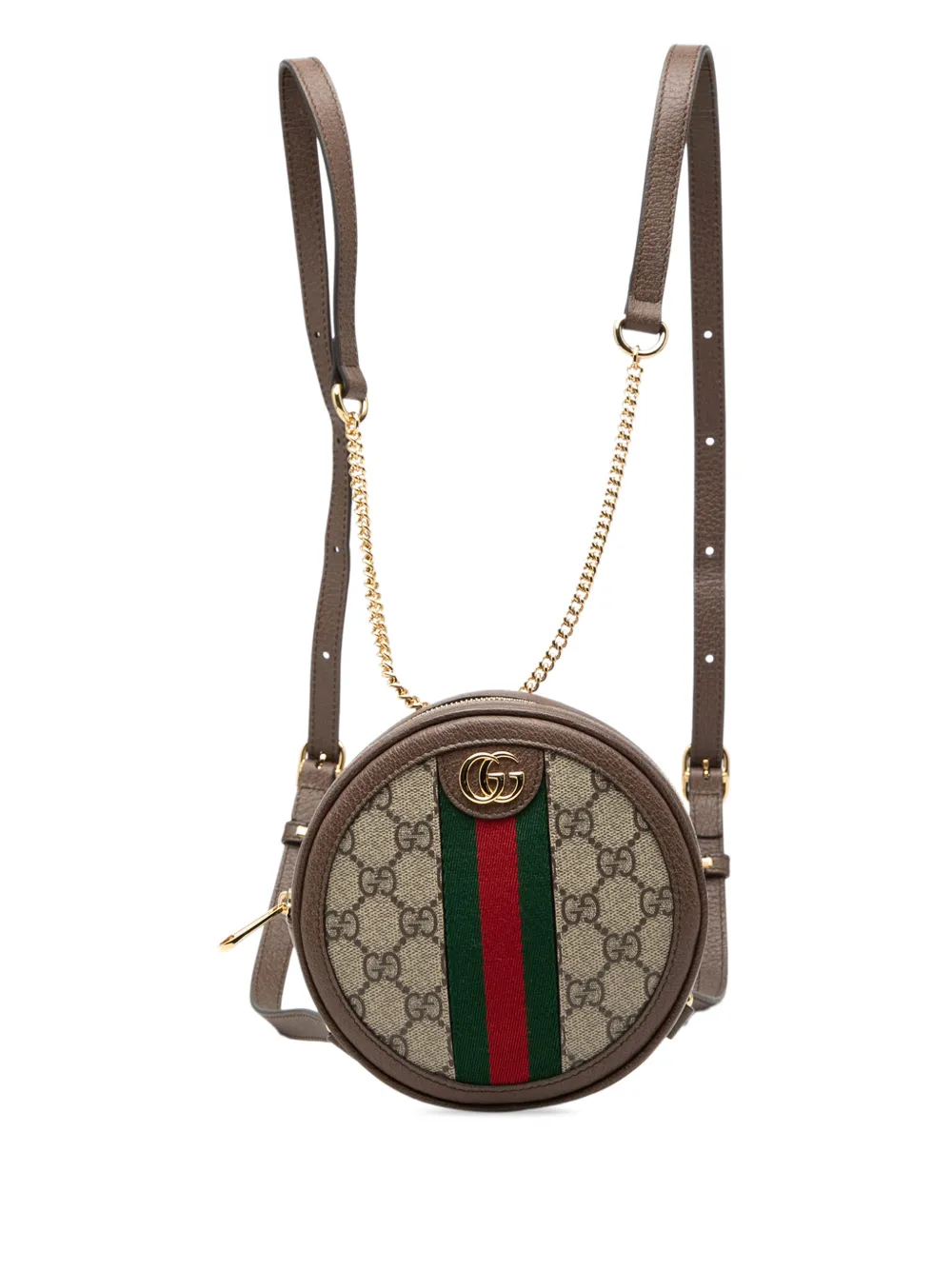 Gucci Pre-Owned 2016-2026 Mini GG Supreme Web Ophidia Round backpack - Toni neutri