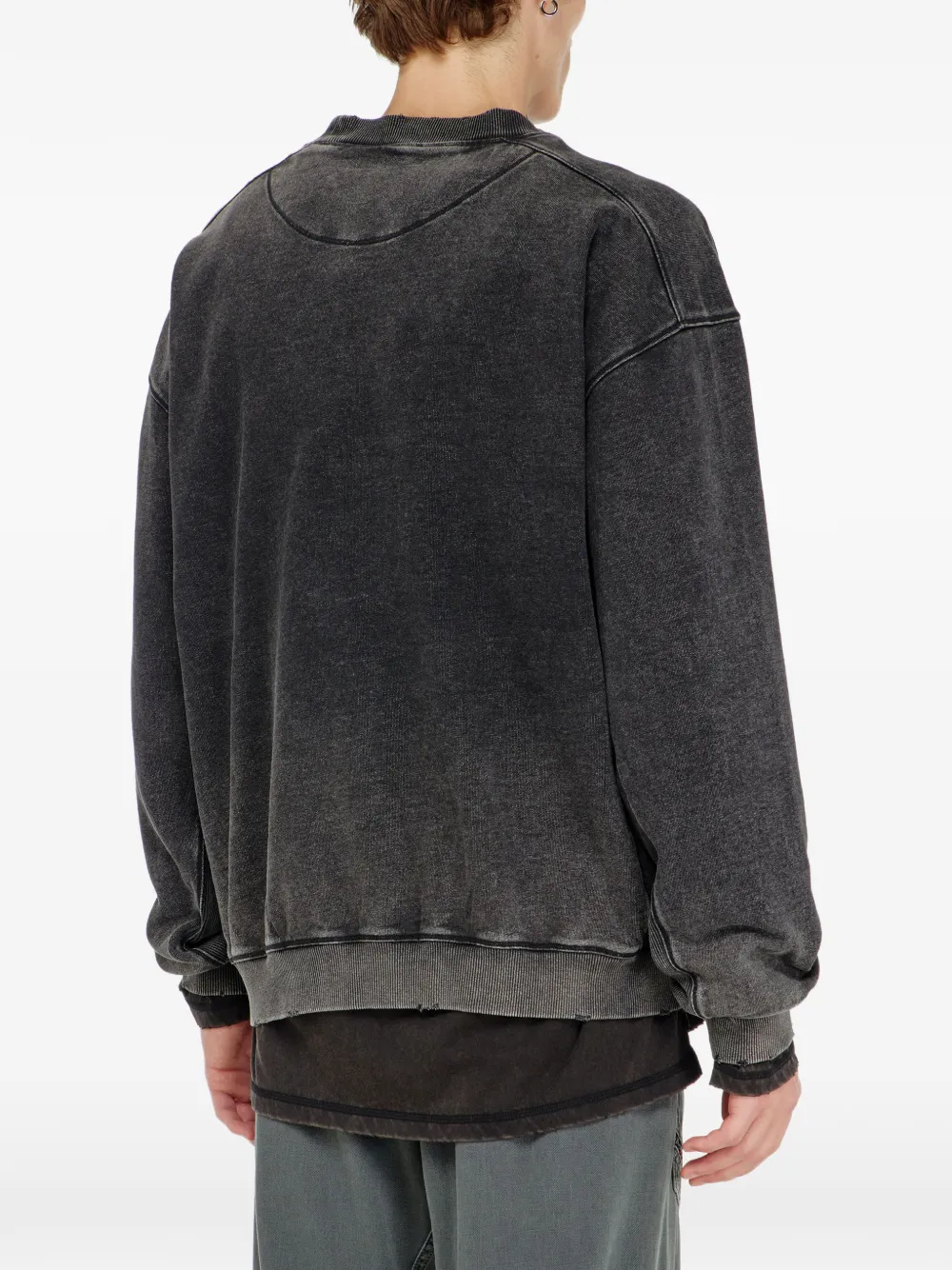 Diesel Katoenen sweater met vervaagd effect Grijs