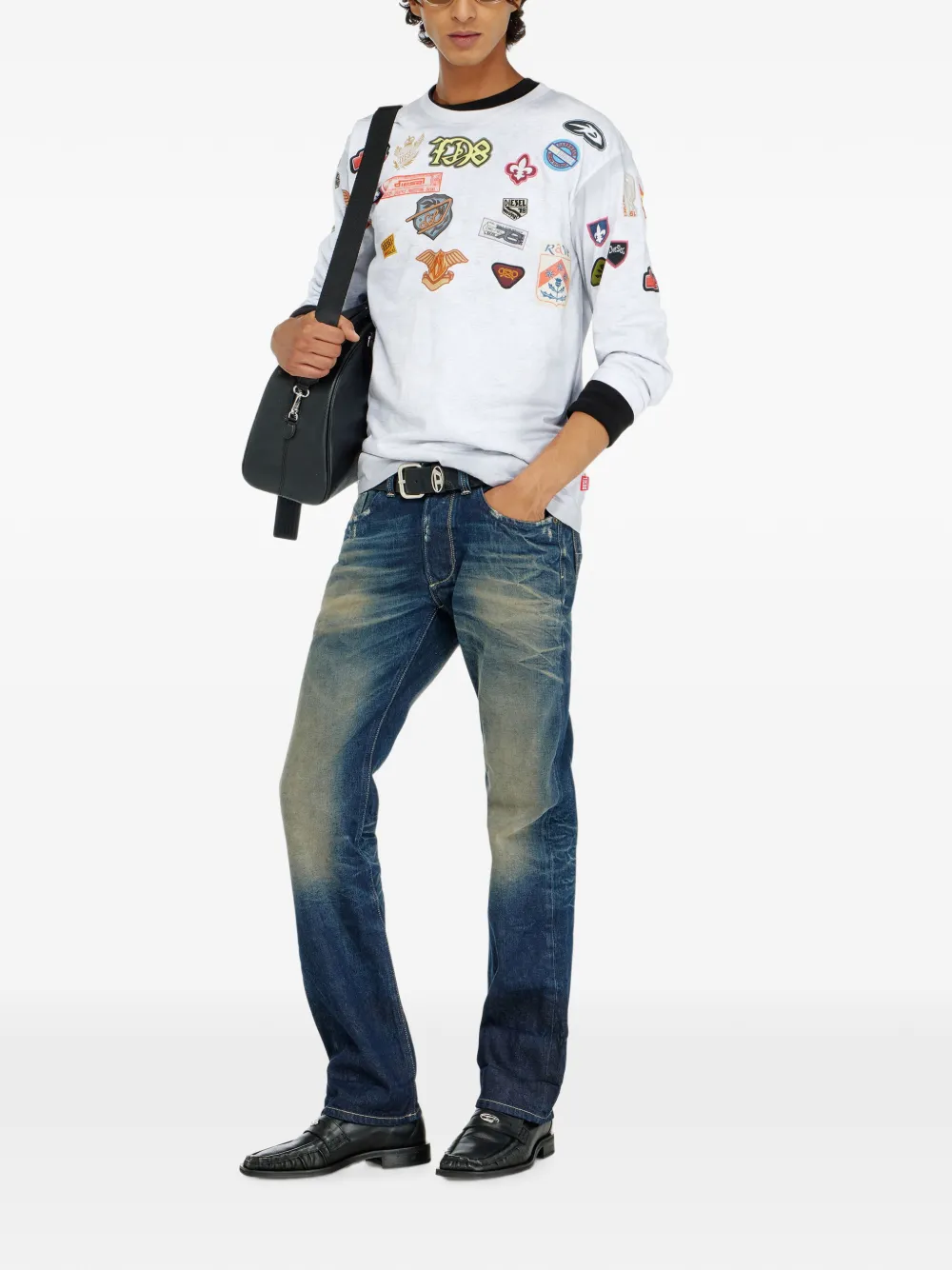 Diesel T-shirt met patches en print Wit