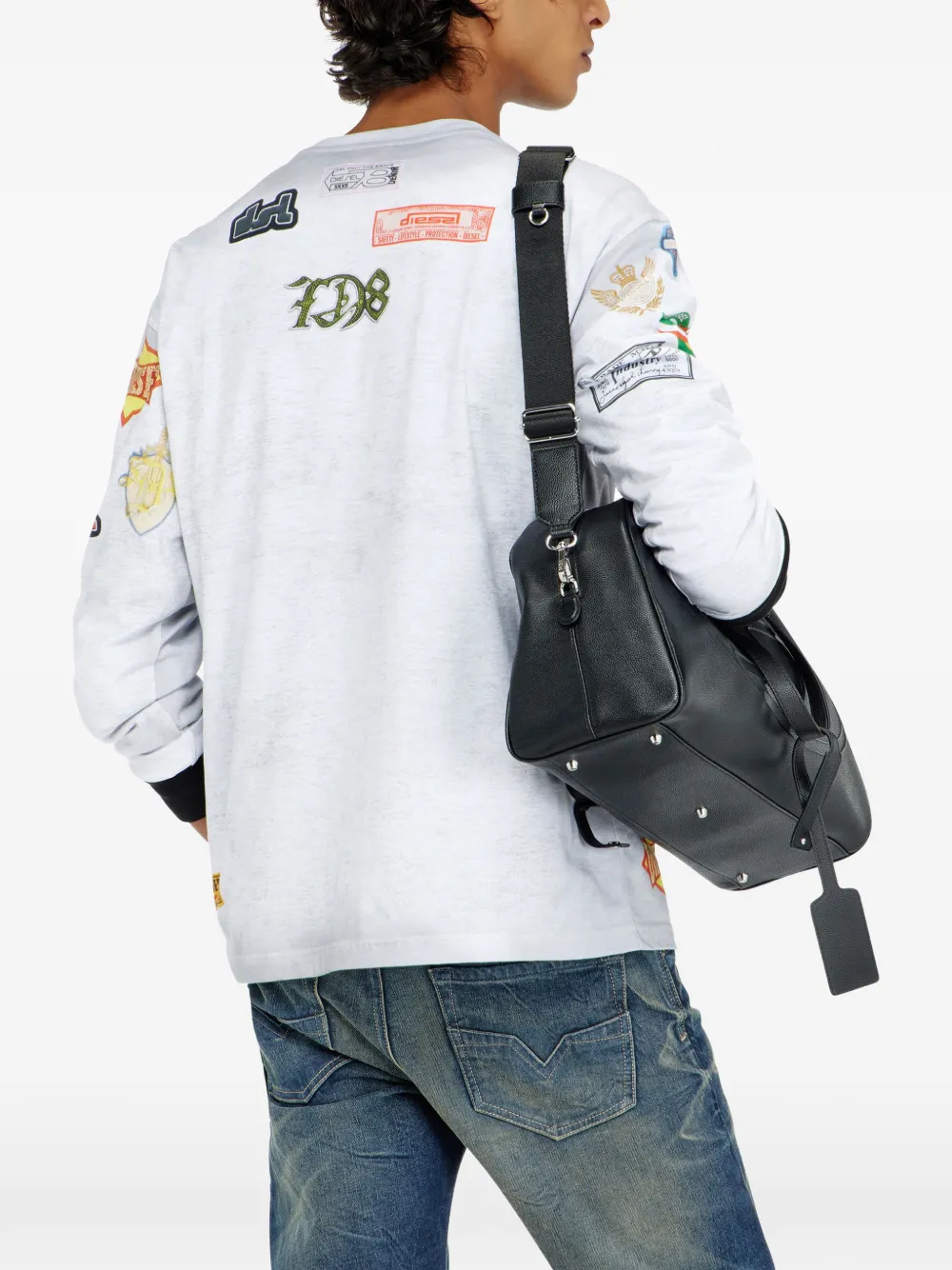 Diesel T-shirt met patches en print Wit