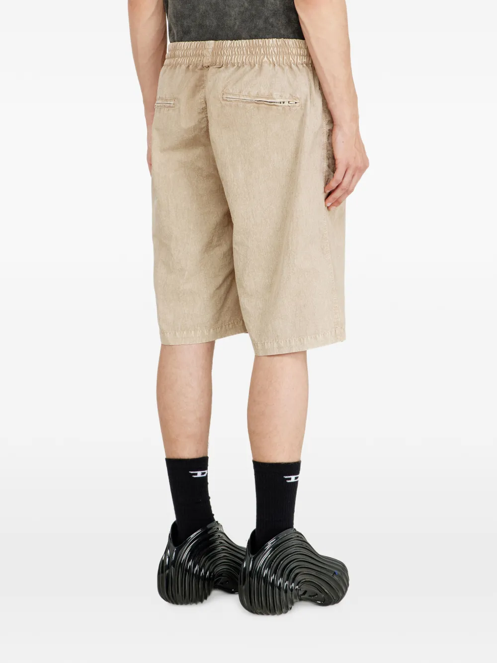 Diesel Bewerkte nylon shorts Beige