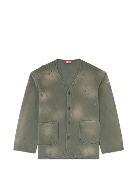 Diesel distressed quilted liner jacket