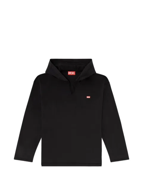 Diesel long-sleeve T-shirt with flannel hood