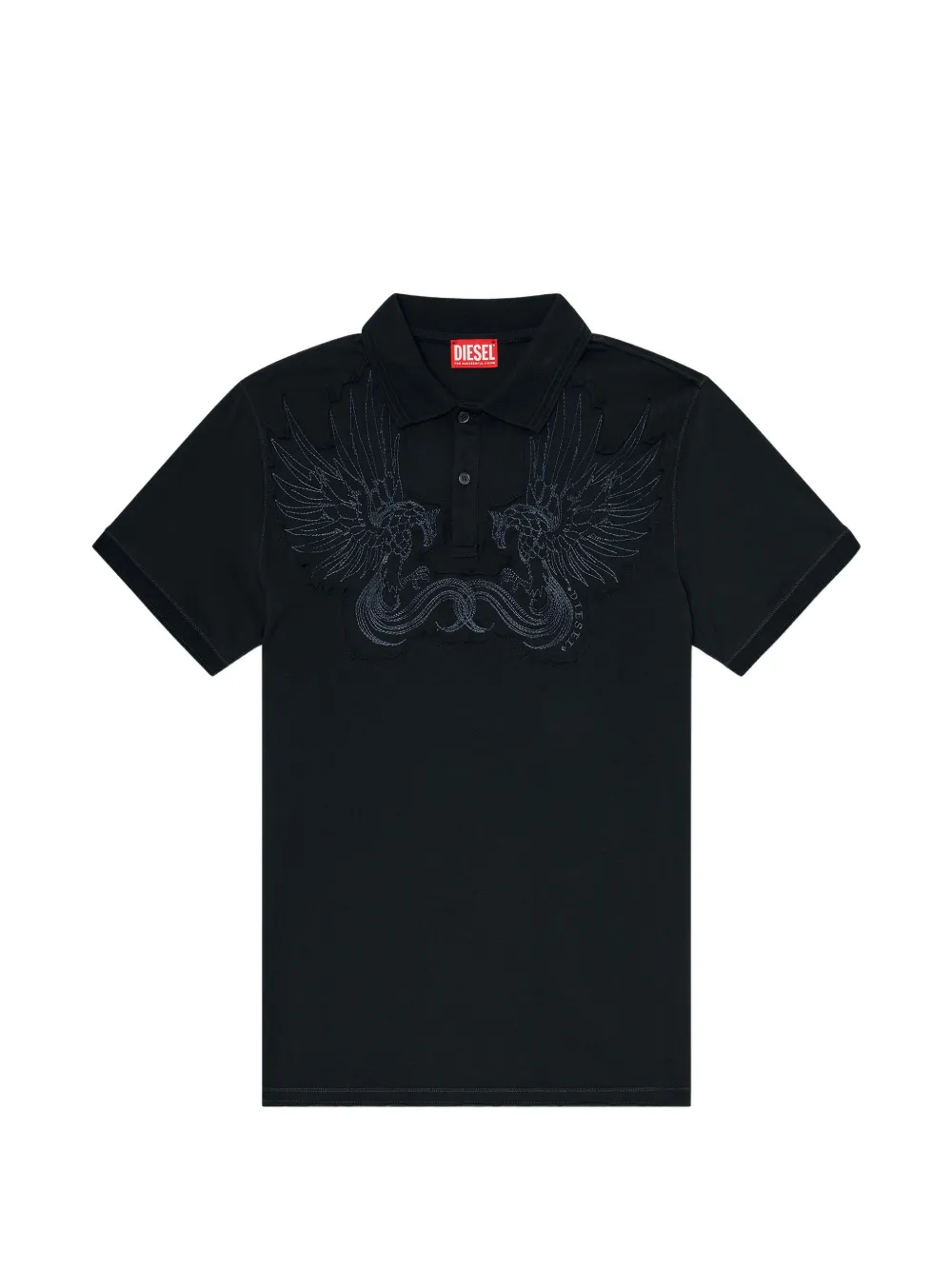 Diesel T-Phen embroidered polo shirt - Schwarz