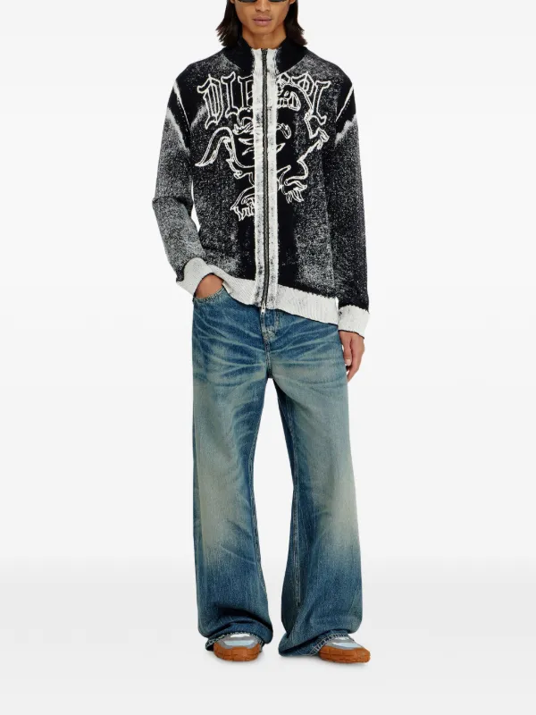 Diesel ジップアップ カーディガン | ブラック | FARFETCH JP