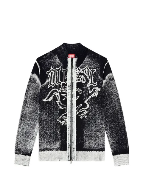 Diesel cárdigan con estampado gráfico y cierre