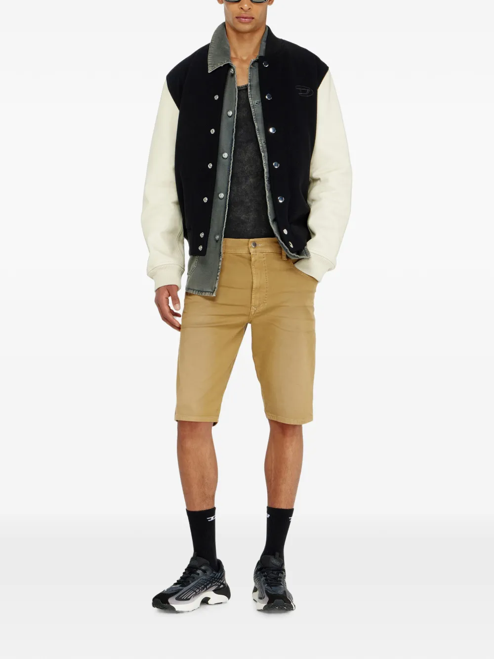 Diesel Shorts van gekleurd denim Beige