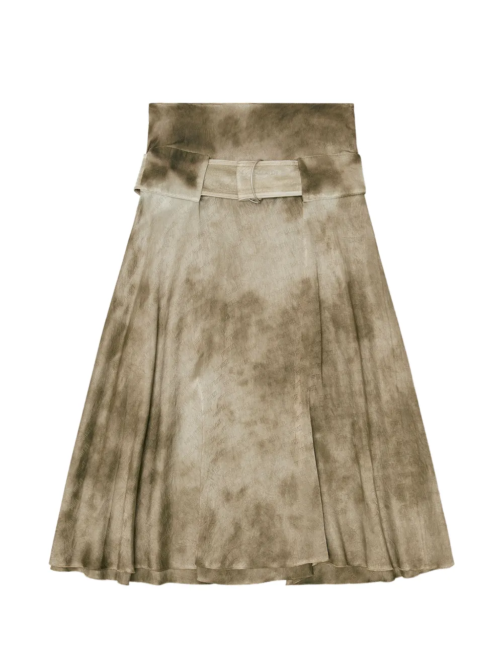 Diesel belted midi skirt in logo-jacquard satin - Toni neutri
