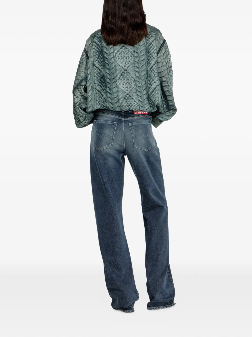 Diesel 1971 D-Sent jeans met wijde pijpen Blauw