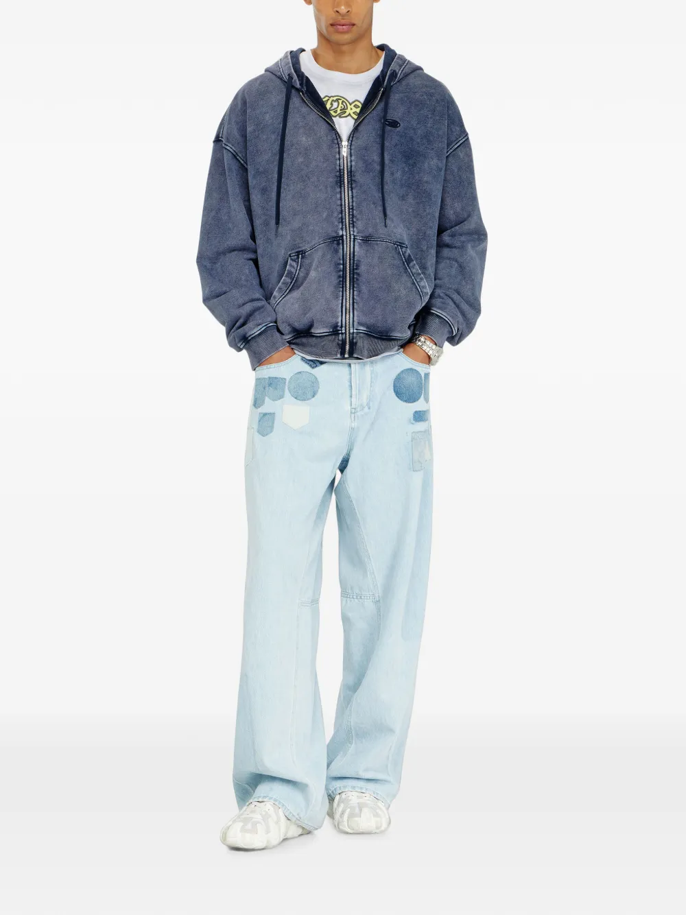 Diesel S-Boxt-Hood-Zip-Den trui Blauw