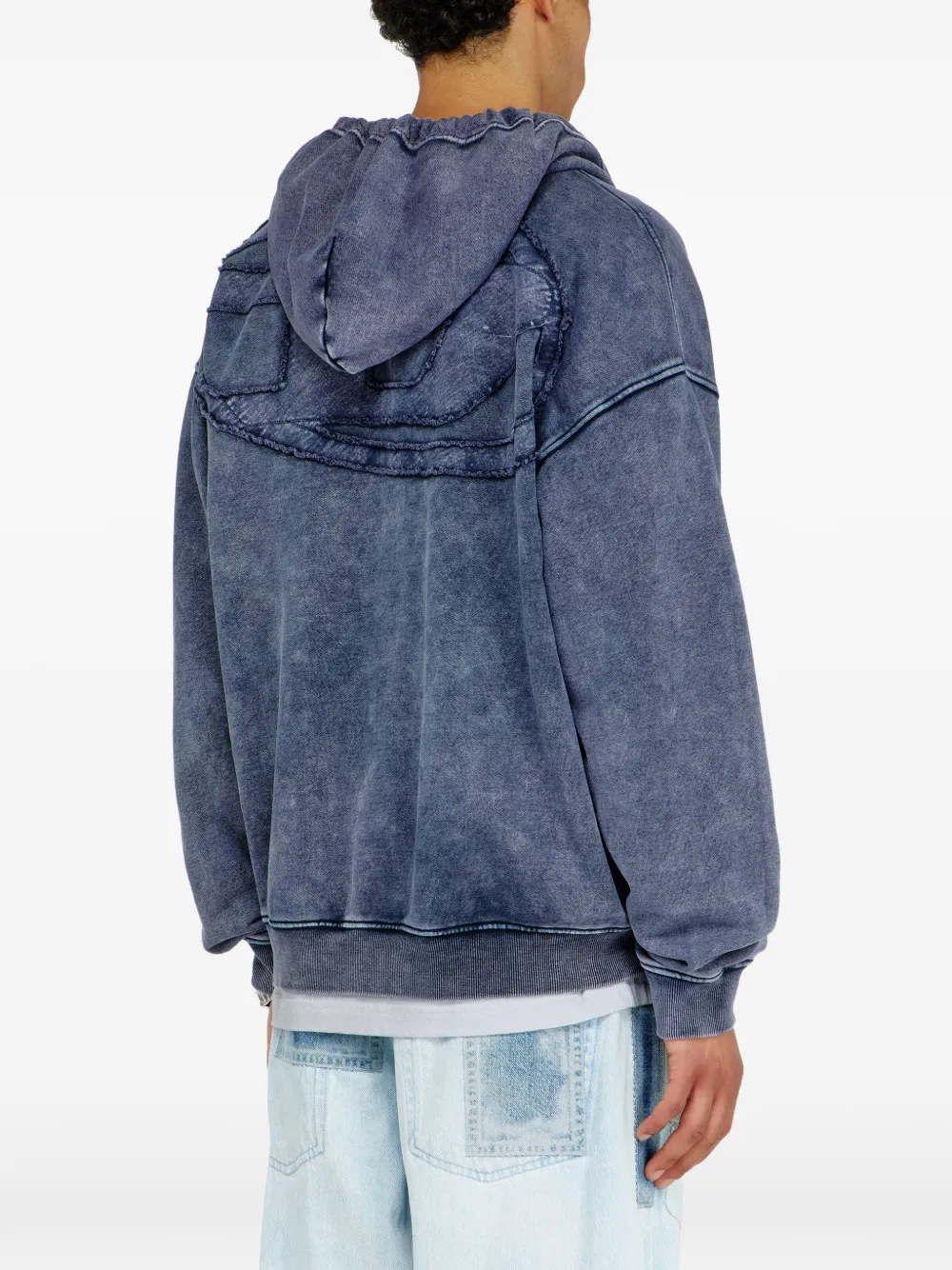 Diesel S-Boxt-Hood-Zip-Den trui Blauw