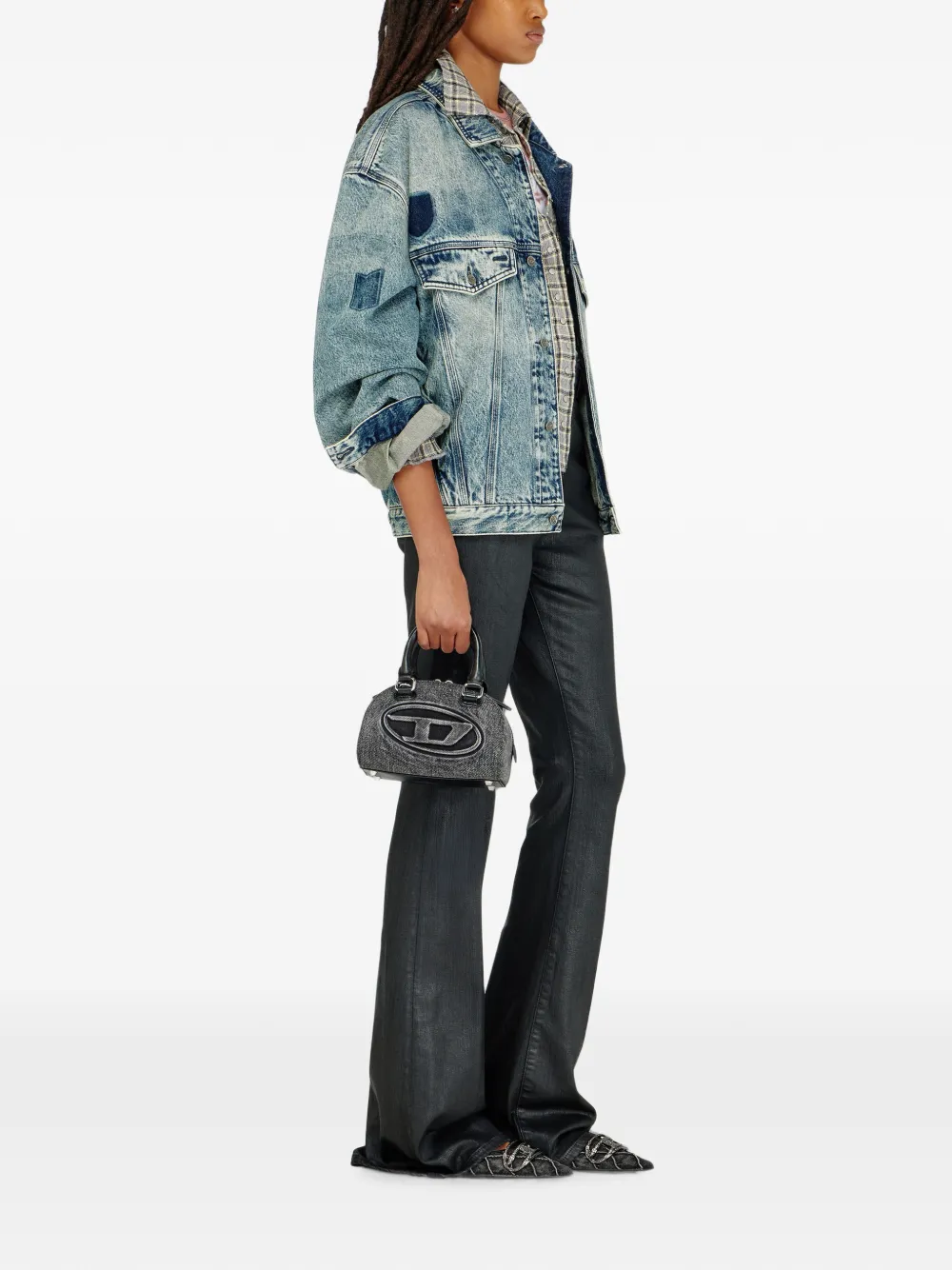 Diesel High-waist bootcut jeans 1973 D-Partt sneakers Zwart