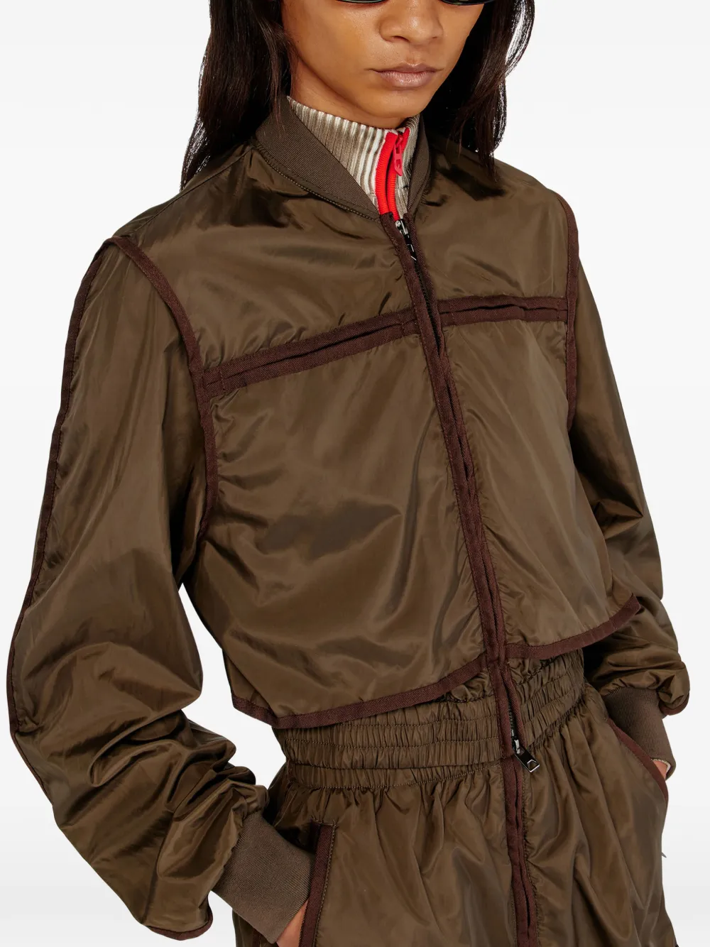 Diesel Nylon jack met tonale band Bruin