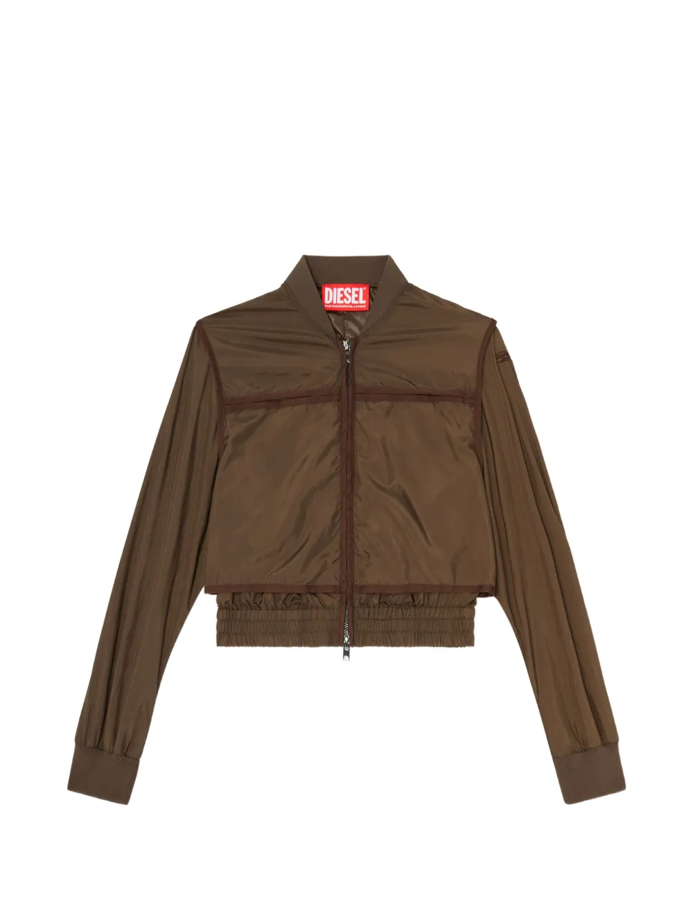 Diesel zip-up bomber jacket - Marrone